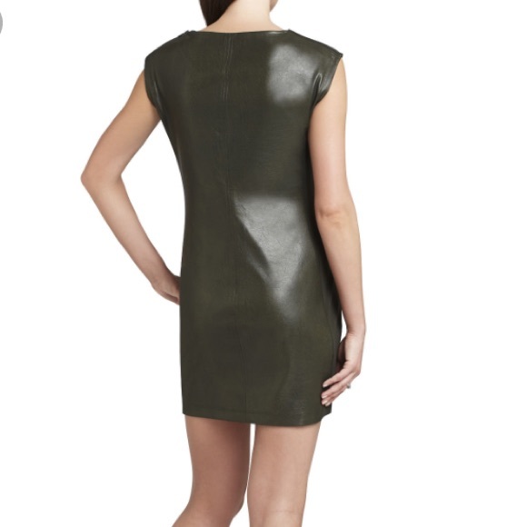 SOLD BCBG Leather Shifter Dress - Picture 3 of 6